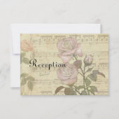 ヴィンテージ ローズと楽譜 ウェディングセット 招待状 (正面)
