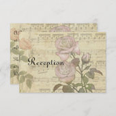 ヴィンテージ ローズと楽譜 ウェディング セット 招待状 (正面/裏面)
