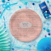 ヴィンテージ ローズゴールドと ブッシュ フォイル ウェディング ペーパープレート (パーティー)