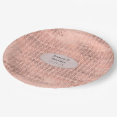 ヴィンテージ ローズゴールドと ブッシュ フォイル ウェディング ペーパープレート (アングル)