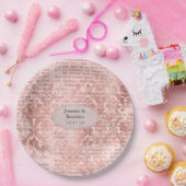 ヴィンテージ ローズゴールド シャビー シック ウェディング ペーパープレート (パーティー)