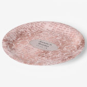 ヴィンテージ ローズゴールド シャビー シック ウェディング ペーパープレート (アングル)