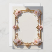 ヴィンテージ ローズゴールド フレーム 招待状 (裏面)