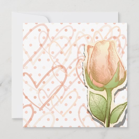 ヴィンテージ・ローズブド、招待 招待状 (正面)