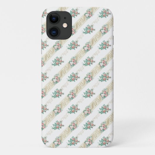ヴィンテージ ローズ柄 iPhone 11 カバー (裏面)