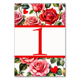 ヴィンテージ ローズ アンド ハーツ テーブル カード