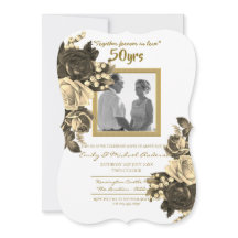 ヴィンテージ ローズ ウェディング アニバーサリー - 50周年 ゴールド