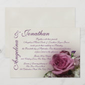 ヴィンテージ ローズ ウェディング 招待状 (正面/裏面)