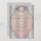 ヴィンテージ ローズ シルバー 25周年パーティー 招待状 (正面/裏面)