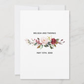 ヴィンテージ ローズ セーブ ザ デート アナウンスメント 招待状 (裏面)