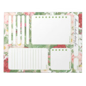 ヴィンテージ ローズ デイリー プランナー ノートとタスク リスト ノートパッド (正面)