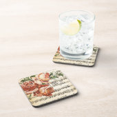 ヴィンテージ ローズ トリオ & ミュージック コースター (右側)