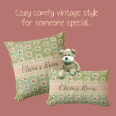 ヴィンテージ ローズ ドイリー グリーン ダマスク クッション