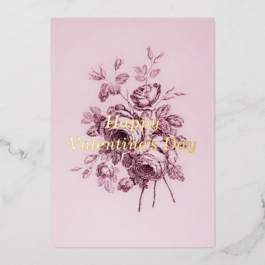 ヴィンテージ ローズ バレンタイン カード (正面)
