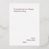 ヴィンテージ ローズ バレンタイン カード (裏面)