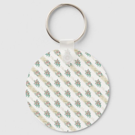 ヴィンテージ ローズ パターン - キーチェーン (正面)