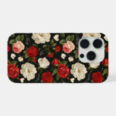 ヴィンテージ ローズ パターン iPhoneケース (裏面横)