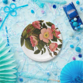 ヴィンテージ ローズ ビューティフル ピンク ボタニカル ペーパープレート (パーティー)