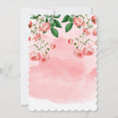 ヴィンテージ ローズ ピンク フラワーボタニカル ウェディング インビテーション (裏面)