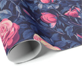 ヴィンテージ ローズ フラワー トロピカル ラッピング ペーパー (ロールコーナー)