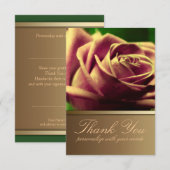 ヴィンテージ ローズ フラワー 感謝カード 招待状 (正面/裏面)