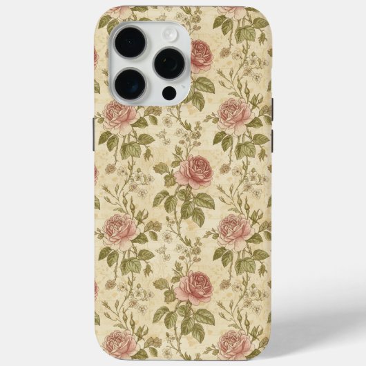 ヴィンテージ ローズ フローラル パターン Case-Mate iPhoneケース (裏面)