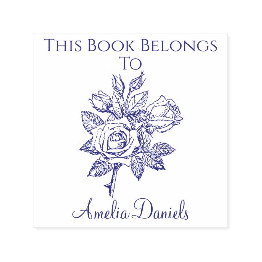 ヴィンテージ ローズ ブックプレート セルフインキングスタンプ (デザイン)