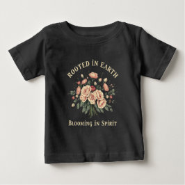 ヴィンテージ ローズ ブーケ ルーティッド イン アース グラフィック アート ベビーTシャツ