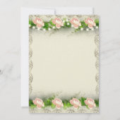 ヴィンテージ ローズ＆レース ウェディング リハーサル 招待状 (裏面)