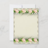 ヴィンテージ ローズ & レース ウェディング レセプション カード (裏面)