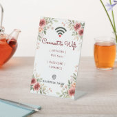 ヴィンテージ ローズ 水彩 ビジネス WiFi パスワード 台座サイン (インサイチュ)