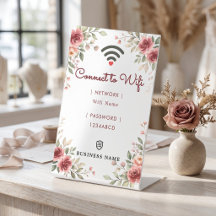 ヴィンテージ ローズ 水彩 ビジネス WiFi パスワード