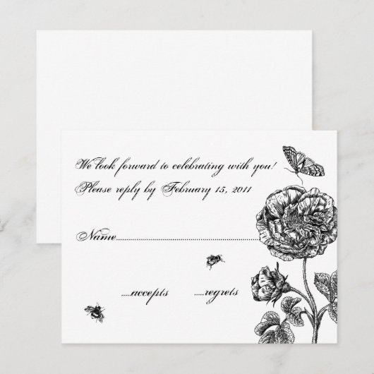 ヴィンテージ ローズ RSVP (正面/裏面)