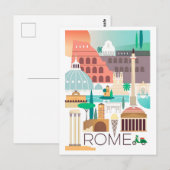 ヴィンテージ ローマ イタリア 旅行ポスター ポストカード (正面/裏面)