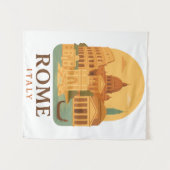 ヴィンテージ ローマ イタリア 旅行 コロッセオ & パンテオン タペストリー (正面(横))