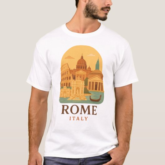 ヴィンテージ ローマ イタリア 旅行 Tシャツ – コロッセオ (正面)