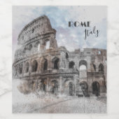 ヴィンテージ ローマ コロッセオ ワインレーベル - トラベル アート ワインラベル (シングルラベル)