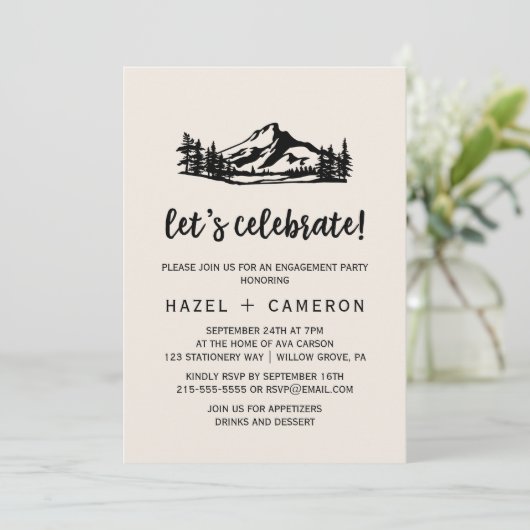 ヴィンテージ ワイルダネス | バッファロープレイド お祝いしよう 招待状 (スタンド正面)