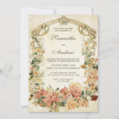 ヴィンテージ ワイルドフラワーエンゲージメントパーティ テンプレート (正面)