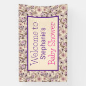 ヴィンテージ ワイルドフラワーズ ベイビー シャワー 横断幕 (縦)