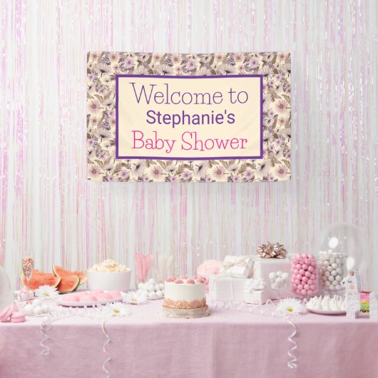 ヴィンテージ ワイルドフラワーズ ベイビー シャワー 横断幕 (パーティー)