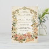 ヴィンテージ ワイルドフラワー ウェディング テンプレート (スタンド正面)