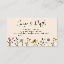 ヴィンテージ ワイルドフラワー ベイビーシャワー おむつラッフル エンクロージャーカード