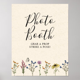 ヴィンテージ ワイルドフラワー ベイビー シャワー フォトブース ポスター