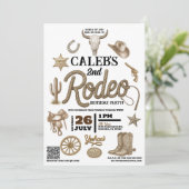 ヴィンテージ ワイルド ウェスト ロデオ ウェスタン バースデー パーティー 招待状 (スタンド正面)