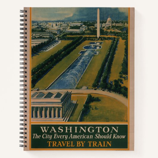 ヴィンテージ ワシントンD.C. 旅行ポスター ノートブック (正面)