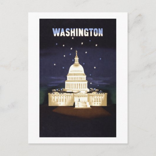 ヴィンテージ ワシントンD.C. 旅行ポスター ポストカード (正面)