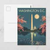 ヴィンテージ ワシントンD.C. 桜の花 旅行 ポストカード (正面/裏面)