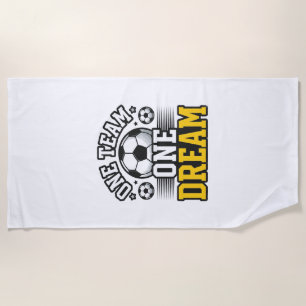 ヴィンテージ ワンチーム ワンドリーム サッカーTシャツ デザイン 1 ビーチタオル