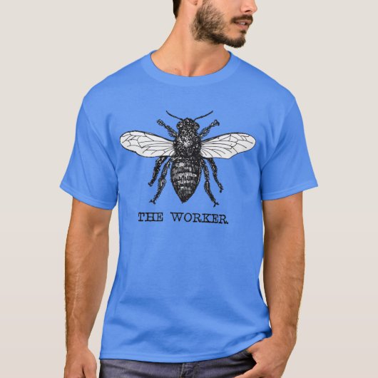 ヴィンテージ・ワーカービーイラストアート Tシャツ (正面)